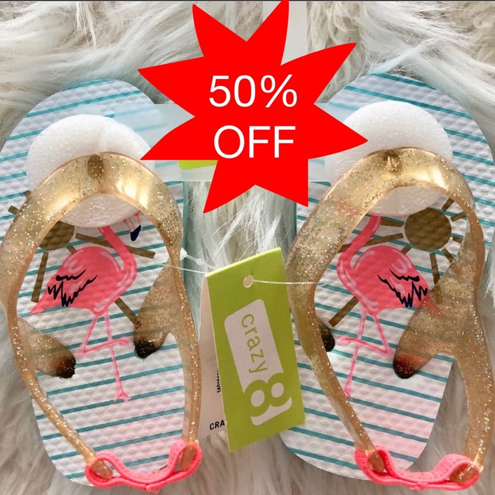 ‼️ GONE 8/13‼️ NWT Crazy 8 Flamingo Sandals, 3-4 - Picture 1 of 5
